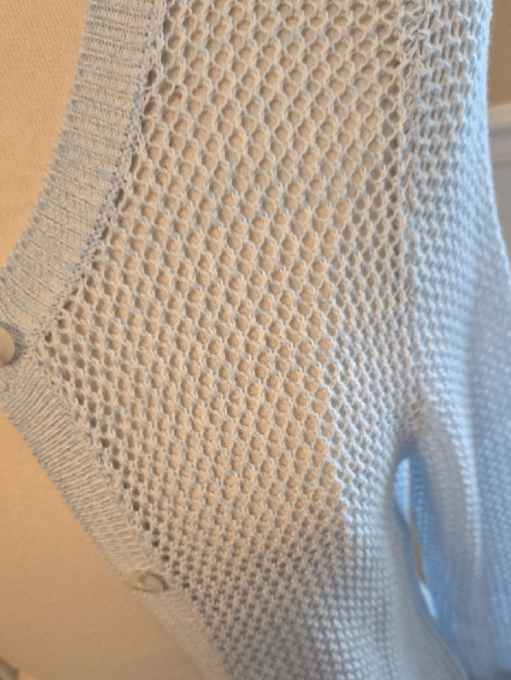 Ann Taylor Factory Light Blue Open-Knit Cardigan - Picture 3 of 5
